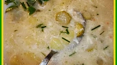 Cuketová  smetanová česnečka, detail...