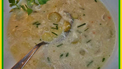 Cuketová  smetanová česnečka, Cuketová smetanová česnečka