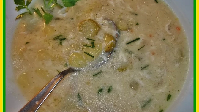 Cuketová  smetanová česnečka, Cuketová smetanová česnečka