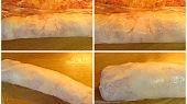 Kuřecí roláda plněná Schwarzwaldskou šunkou a jablkovým pyré, Zavinování pomocí fólie