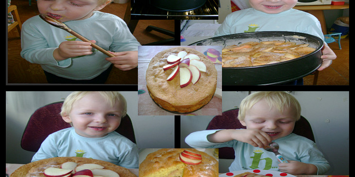 malej pomocník a jeho pěnový jablkový koláč