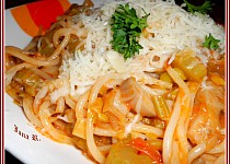 Pikantní špagety s hlívou ústřičnou