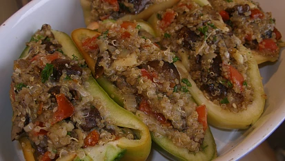 Quinoa s houbami ( václavkami) zapečená v paprice
