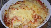 Rajčatovo-houbové lasagne se šunkou a sýrem
