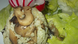 Houbovo - ředkvičkové rizoto s paprikami