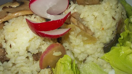 Houbovo - ředkvičkové rizoto s paprikami