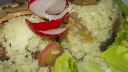 Houbovo - ředkvičkové rizoto s paprikami