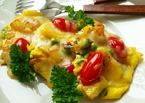 Selská omeleta s hráškem