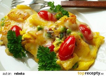 Selská omeleta s hráškem