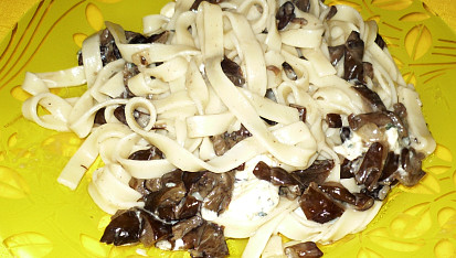 Tagliatelle con funghi (Nudle s houbami)