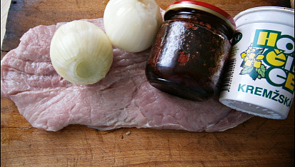 Vepřová roláda pro nenáročné, část použitých surovin