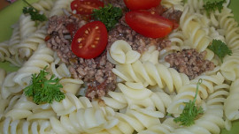 Chilli- pikantní masová směs  s těstovinami a rajčátky