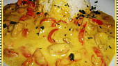 Curry kuře s paprikou, zázvorem a smetanou, detail...