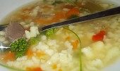 Domácí polévka z krůtích krků a žaludků s drobenkou