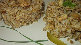 Houbový kuba z pohanky - podle receptu  "Černý Kuba"