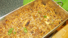 Houbový kuba z pohanky - podle receptu  "Černý Kuba"