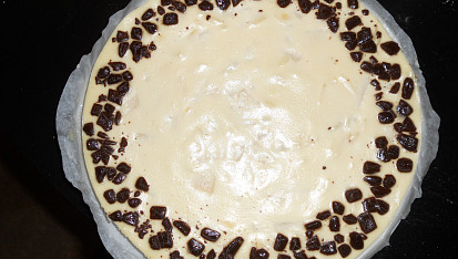 Hruškový cheesecake s čokoládou