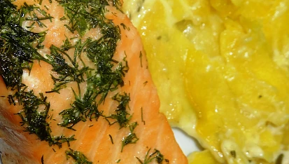 Losos na smetanových bramborách, Losos na smetanových bramborách