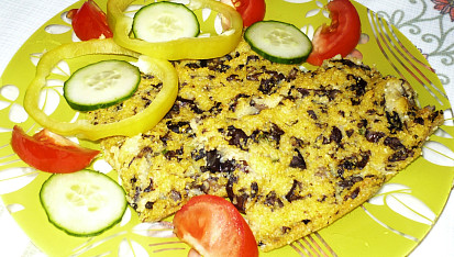 Polenta zapečená s houbami