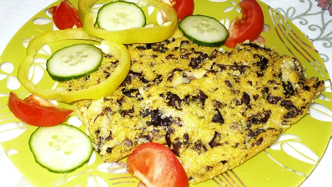 Polenta zapečená s houbami