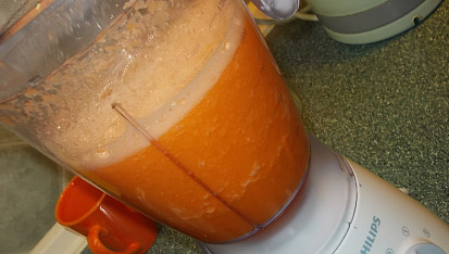 Zdravý koktejl z mrkví, řapíkatého celeru, zázvoru a citronu