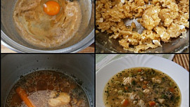 Kuřecí "gazdovská" srdíčka (a polévka z vývaru)