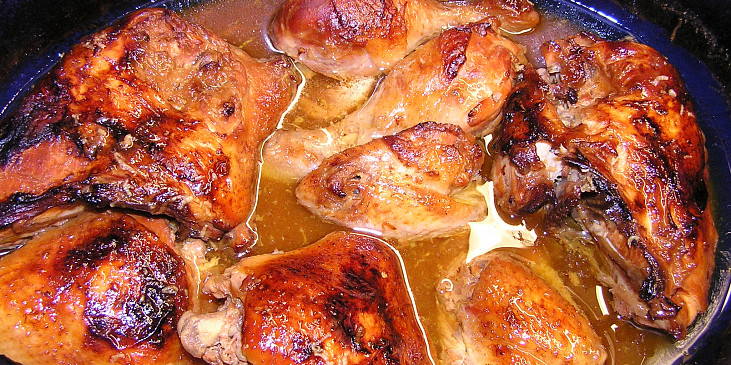 Pečené kuře v citrono - medové marinádě s česnekem