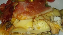 Žampionové brambory s česnekovou kýtou a  mozzarellou