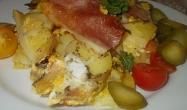 Žampionové brambory s česnekovou kýtou a  mozzarellou