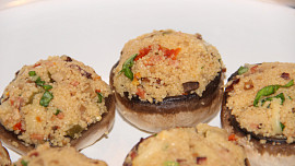 Zapečené žampiony s kuskusem