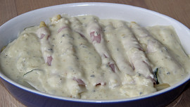 Zapečený chřest s brambory a cuketou