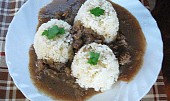 Drůbeží játra na cibulce s rýží, Zkusil jsem, skvělé, první české jídlo, které chutnalo i mému řeckému sousedovi ..