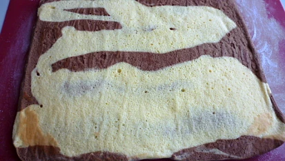 Dvoubarevná roláda s marmeládou