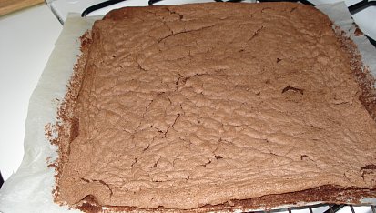 Jablonecké lístkové řezy, Upečené kakaové těsto