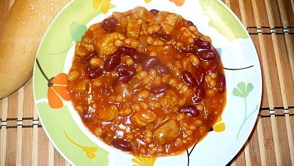 Mexické fazole s masem