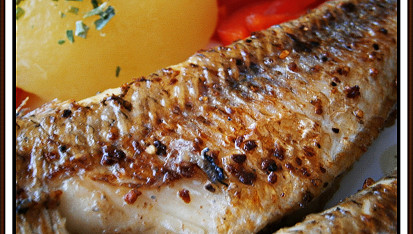 Pstruh s citronovým pepřem,  na másle - v pánvi