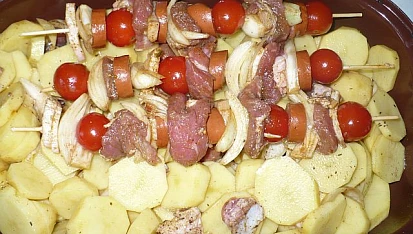 Špízy s brambory (2v1)