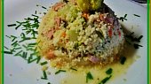 Šťavnatý curry kuskus se zeleninou a uzeným masem, Šťavnatý curry kuskus se zeleninou a uzeným masem