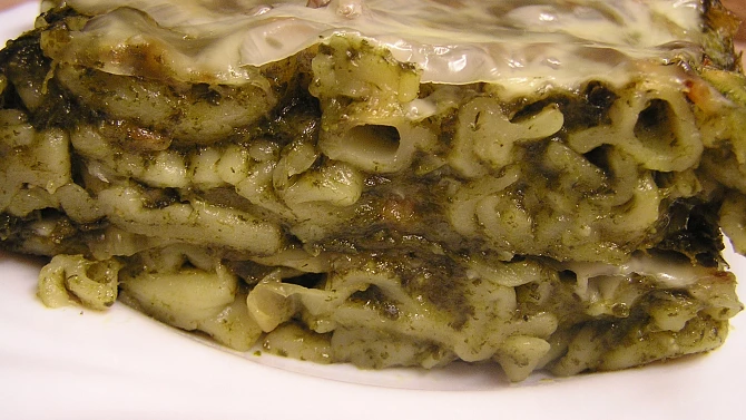 Zapečené těstoviny se špenátem a la lasagne