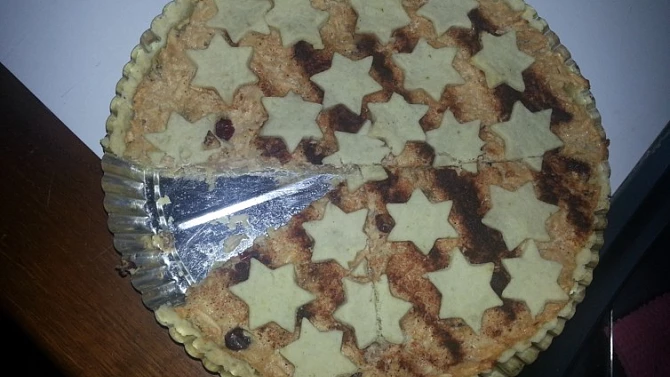 Linecký koláč s jablky a vanilkovým tvarohem