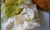 Řapíkatý bramborový salát k bleskové rybě, mňam:-)