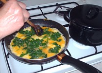 Vaječná omeleta se špenátem