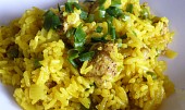 Wok - cibulová rýže s kuřecím masem pěti vůní