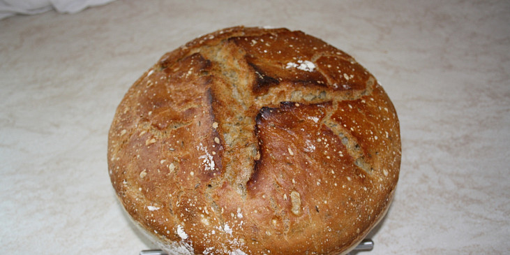 Domácí chléb bez hnětení (Takto vypadá upečený chléb u mě...)