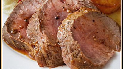 Hovězí na pomeranči a citronovém pepři v papiňáku, detail