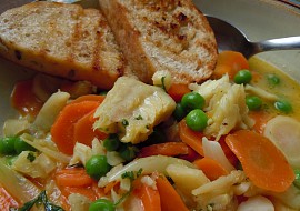 Pochoutka z rybího file a zeleniny