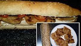 Svačinová bageta se soya steaky - vegan