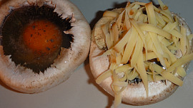 Žampiony s vejci zapékané