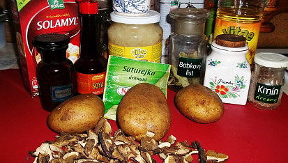 Houbová zelnice, ingredience...