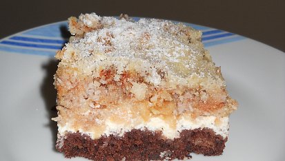 Kakaovo-tvarohové řezy s jablky a kokosem, vynikající